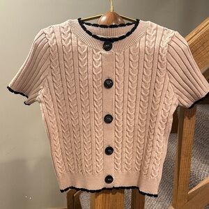 Francesca's Collections Pink Cable Knit Cardigan